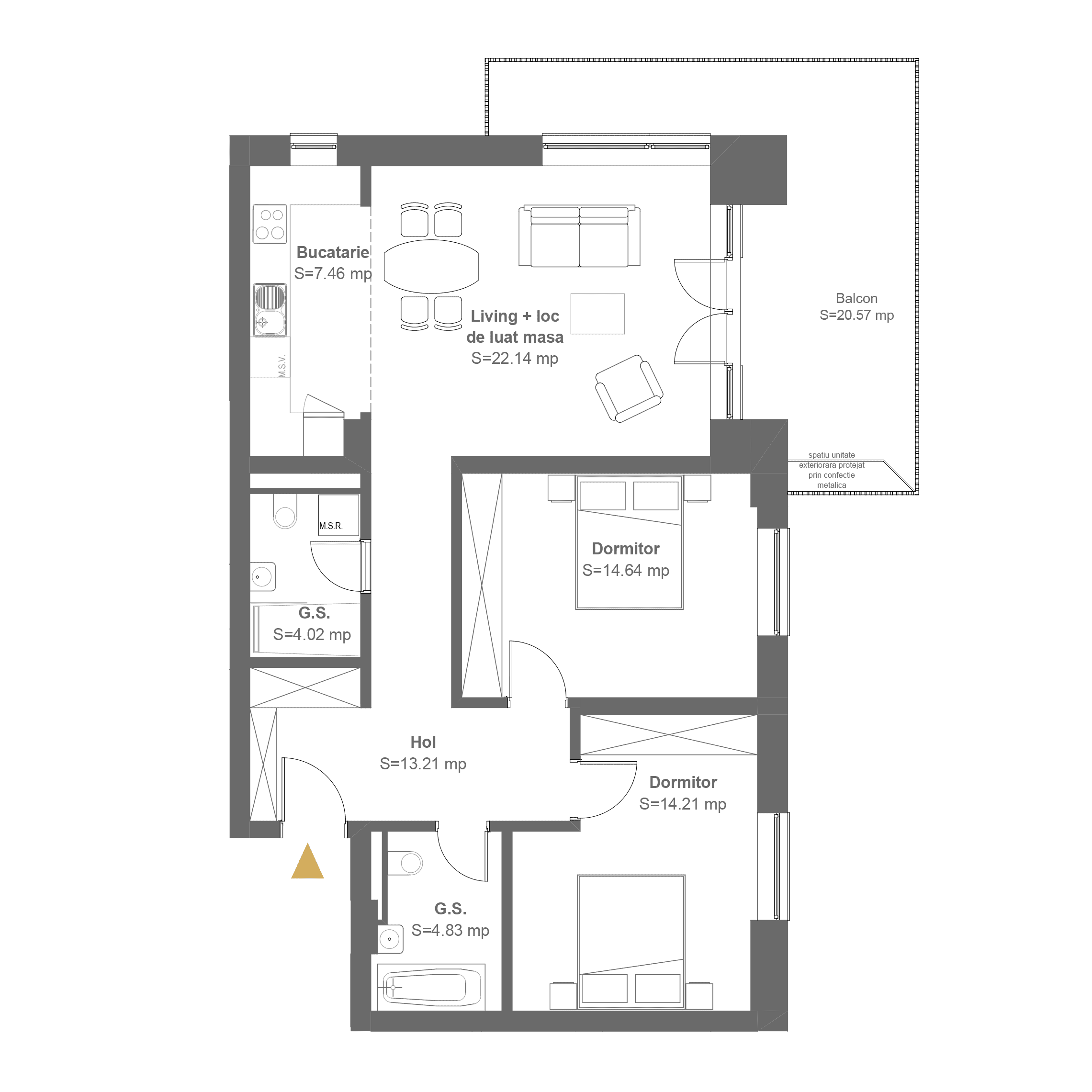 Plan apartament G3E1A2