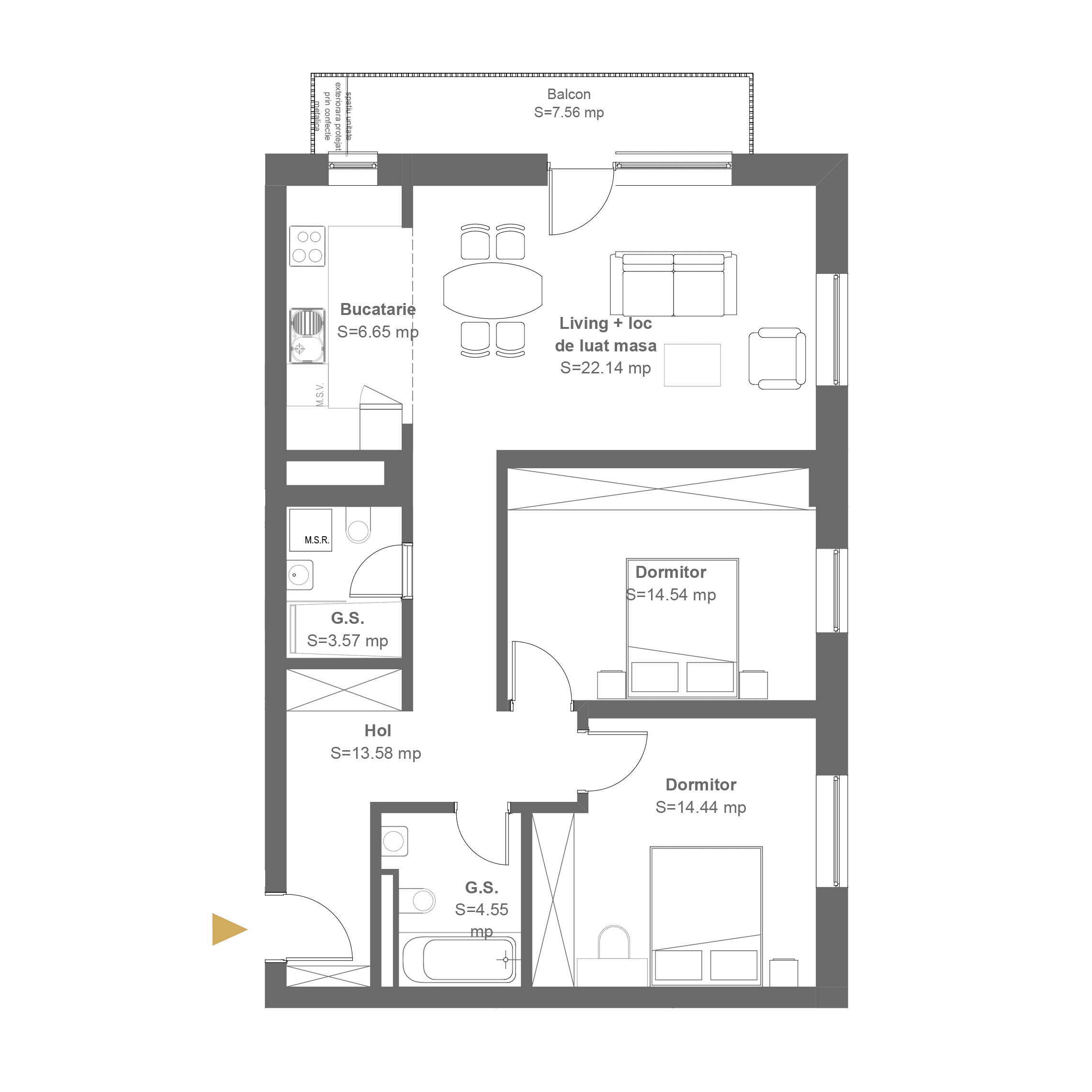 Plan apartament G4E1A1