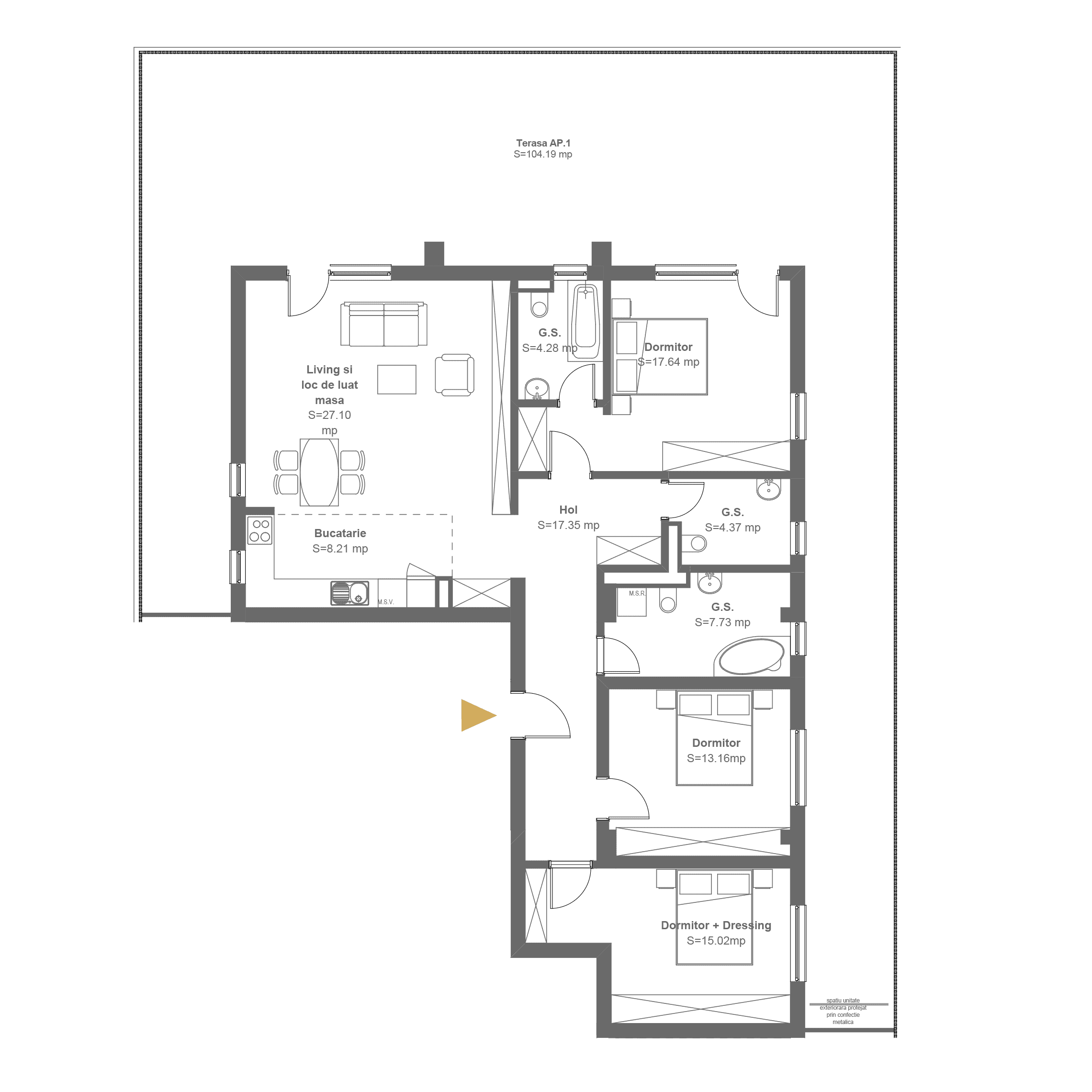 Plan apartament G3E4RA1