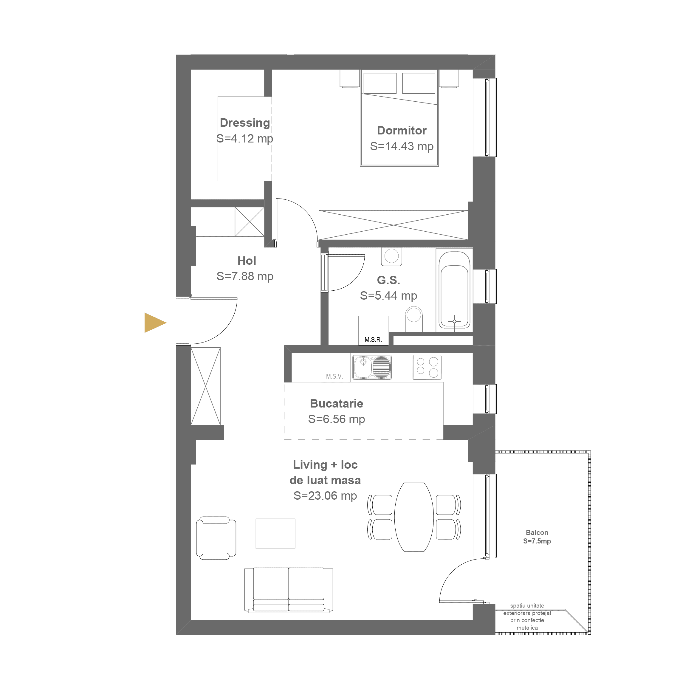 Plan apartament G3E1A3